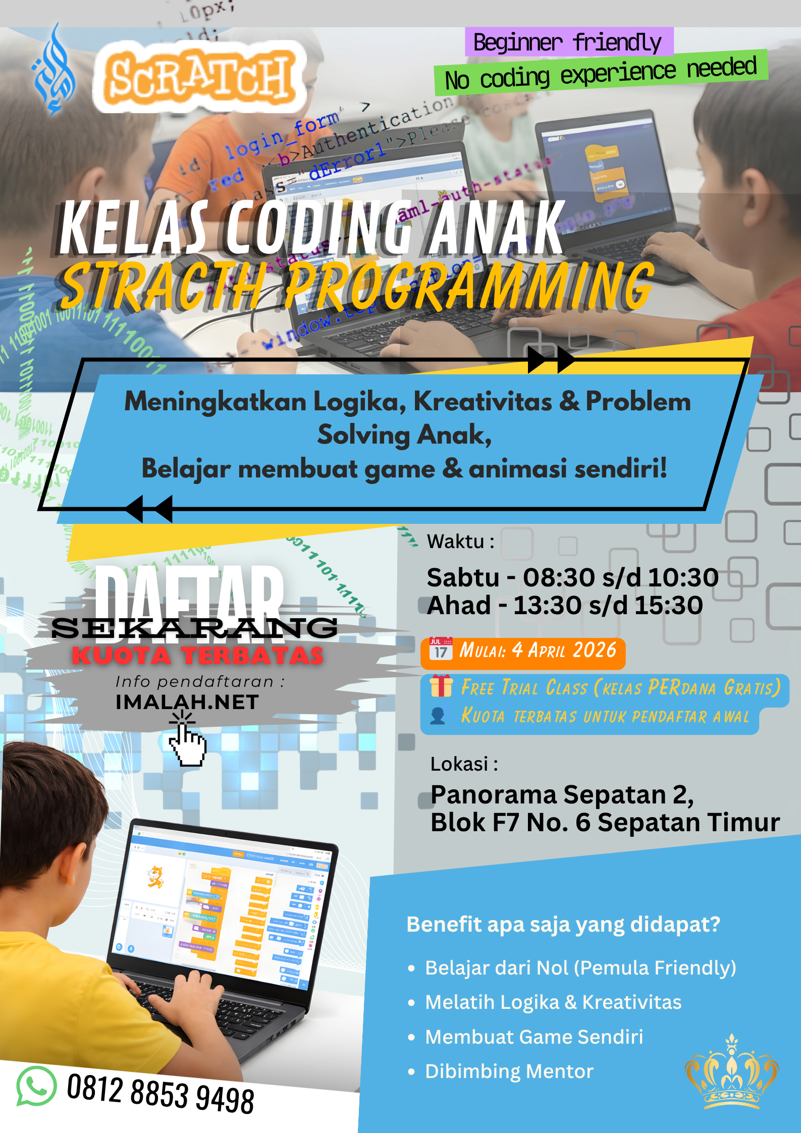 Kelas Coding Anak Scratch Programming – Gratis Kelas Perdana!